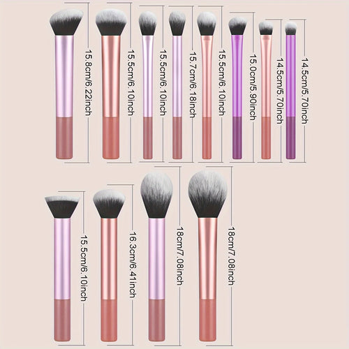 Kit de Pinceaux Maquillage Professionnel 12 pièces.