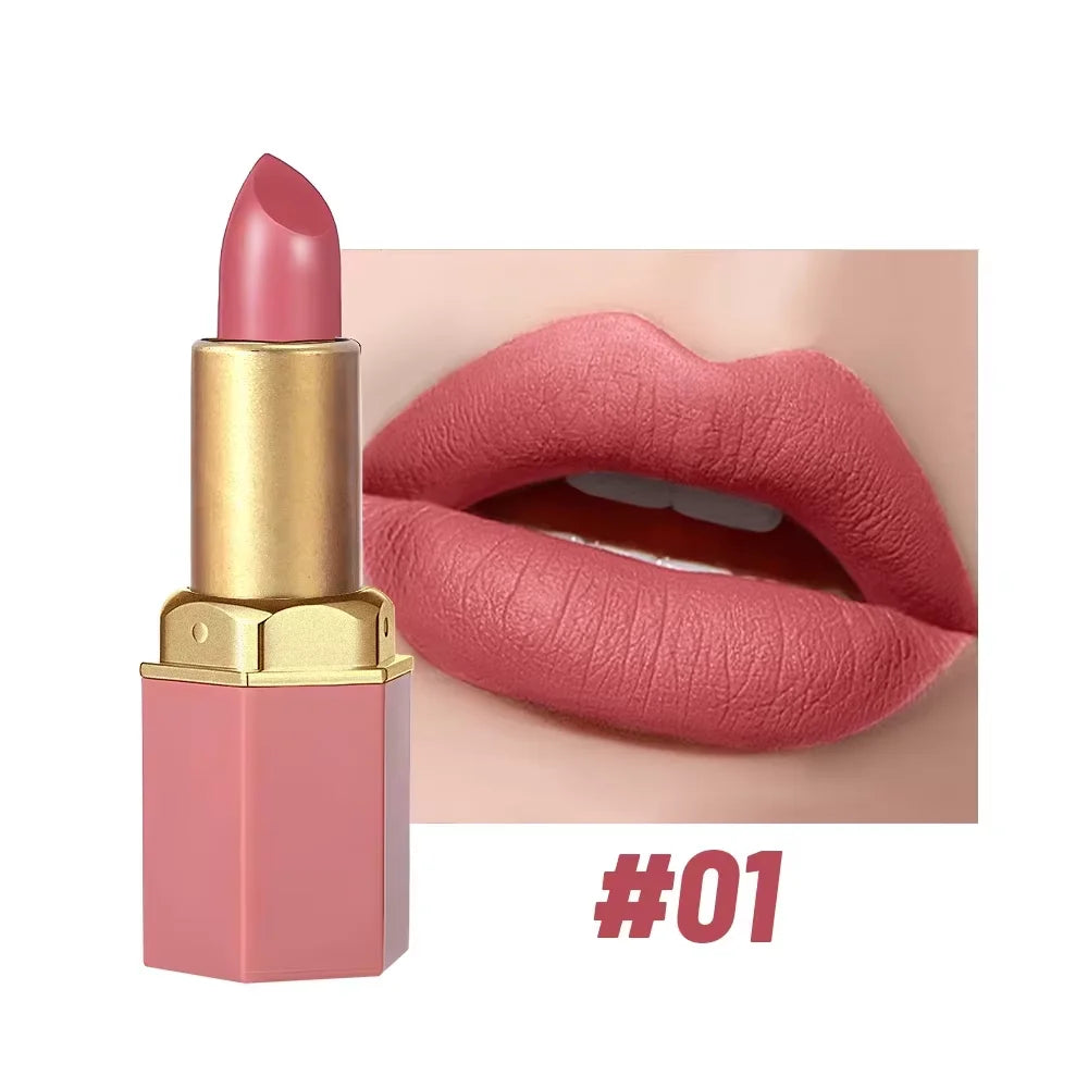Palette 6 Rouges à Lèvres Mats — Longue Tenue, Fini Velours