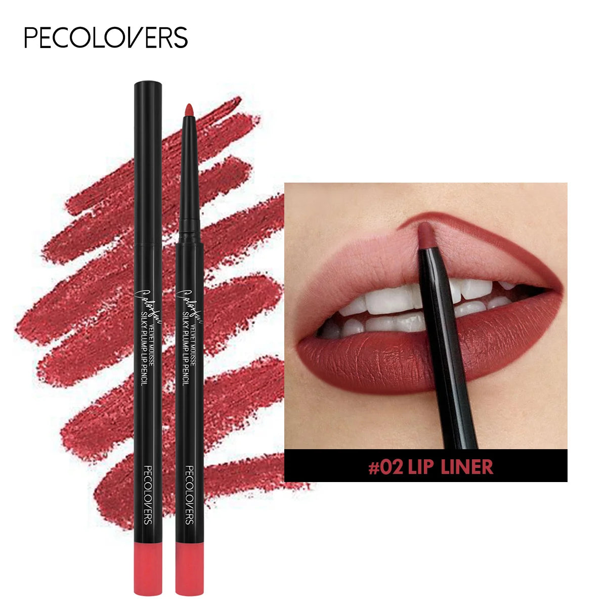 Crayon à Lèvres Mat Waterproof – Longue Tenue, 12 Teintes