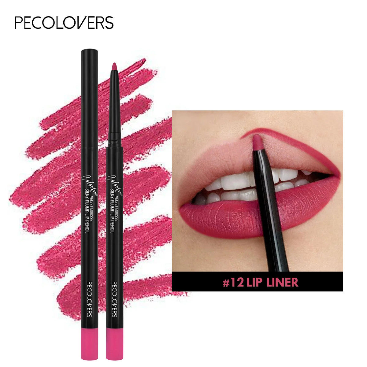 Crayon à Lèvres Mat Waterproof – Longue Tenue, 12 Teintes