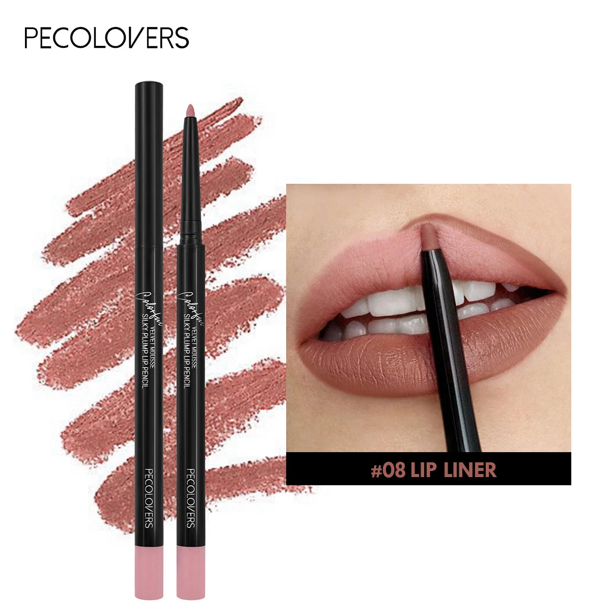 Crayon à Lèvres Mat Waterproof – Longue Tenue, 12 Teintes