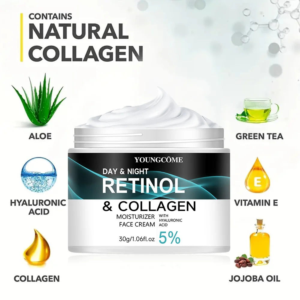 Crème Rétinol & Collagène Jour et Nuit — Élasticité & Hydratation