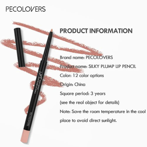 Crayon à Lèvres Mat Waterproof – Longue Tenue, 12 Teintes